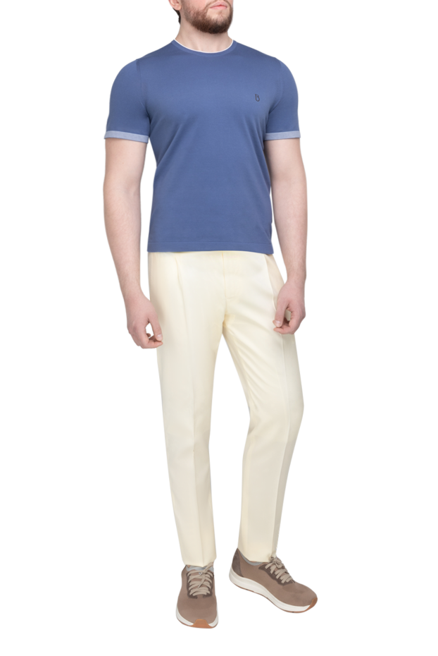 Bilancioni men's grey-blue knitted t-shirt with contrasting trim (markdown) 196512 - photo 2