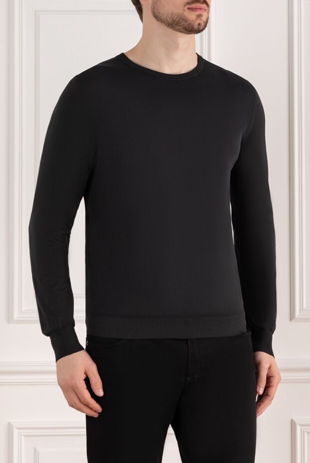 Bilancioni men's cotton jumper, light blue, thin, round neck 146798 - photo 3