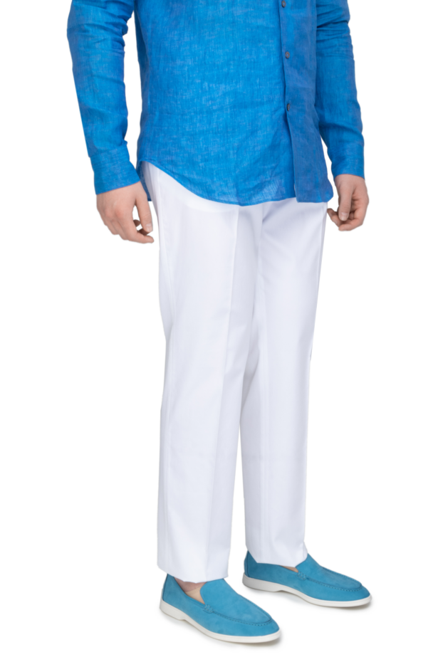 Bilancioni classic men's white cotton trousers with creases (markdown) 196576 - photo 3