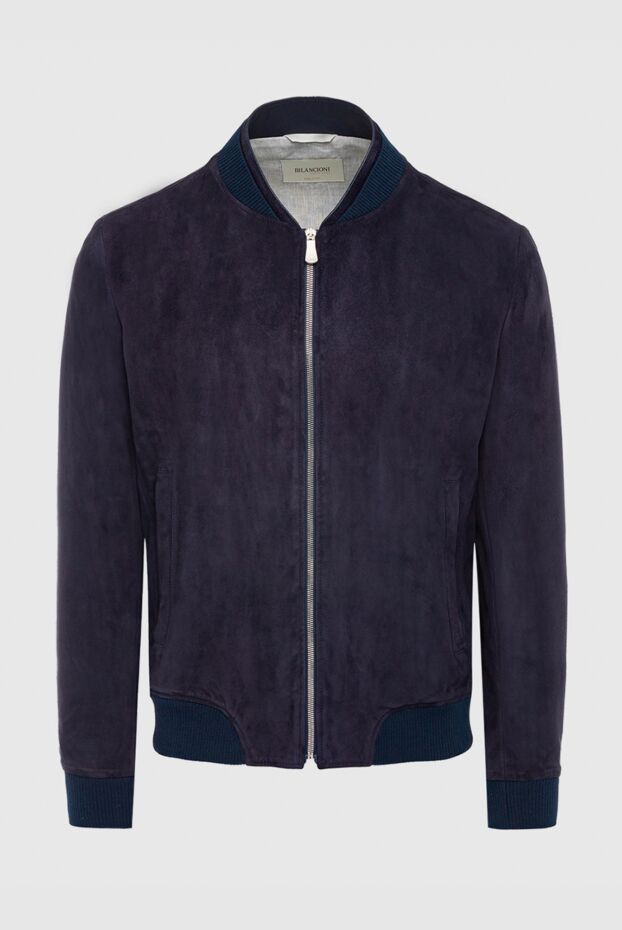 Bilancioni man blue suede and linen jacket for men buy with prices and photos 146834 - photo 1