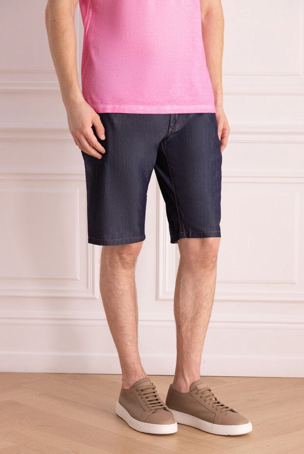 Hettabretz men's blue denim straight fit shorts 146937 - photo 3