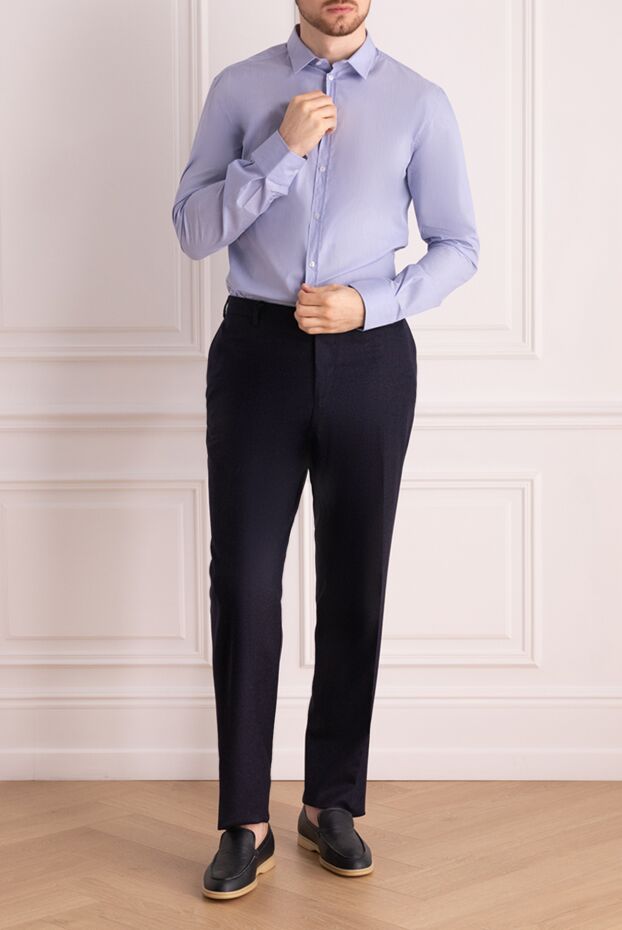 Cesare di Napoli man blue wool trousers for men buy with prices and photos 147006 - photo 2