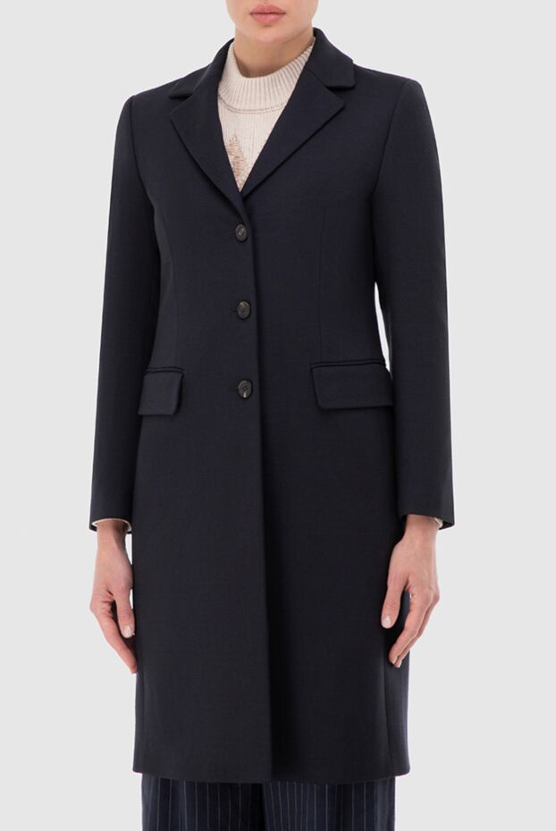 Peserico black wool and elastane coat for women 147105 - photo 3