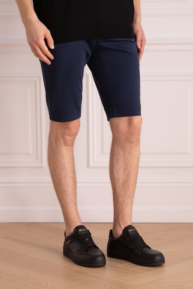 Zilli men's dark blue cotton shorts with buttoned pockets 147148 - photo 3