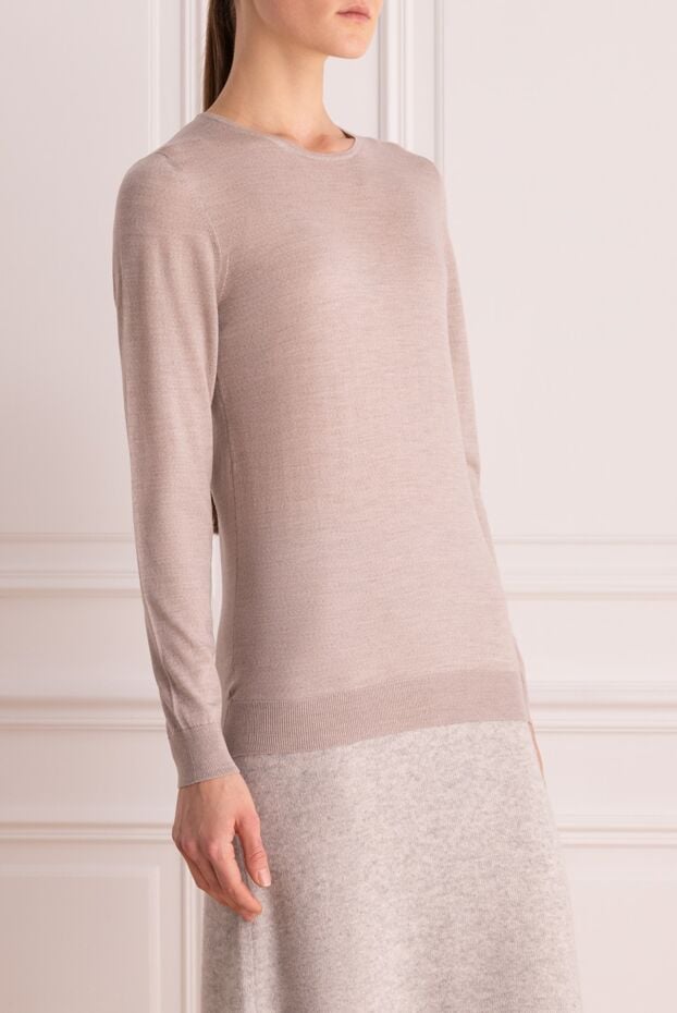 Cashmere & Silk Milano jumper in baked milk color with a round neck and silky texture 147171 - photo 3