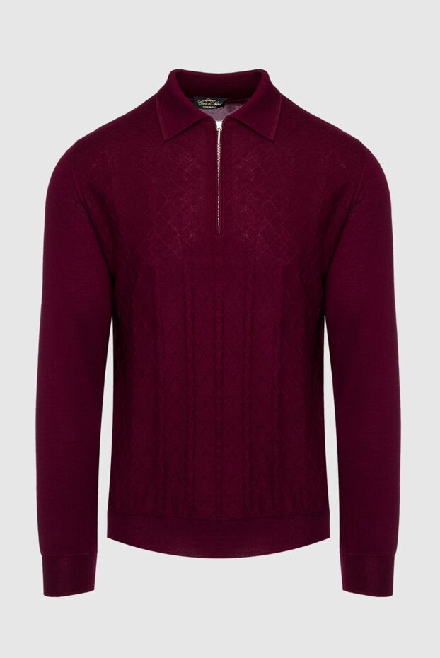 Cesare di Napoli man long sleeve polo in silk and cashmere burgundy for men buy with prices and photos 147203 - photo 1