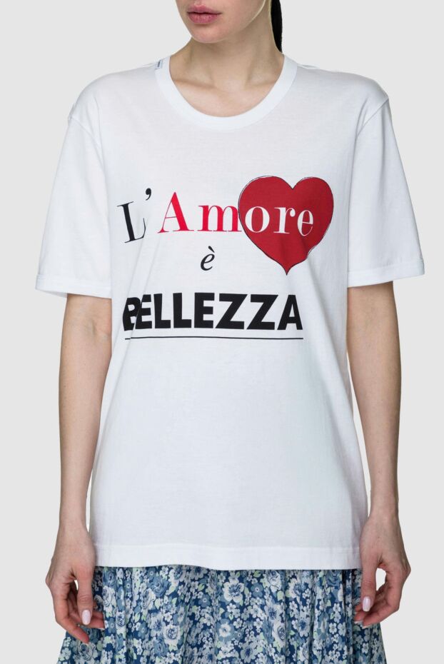 Dolce & Gabbana white women's t-shirt bellezza with heart print 147225 - photo 3