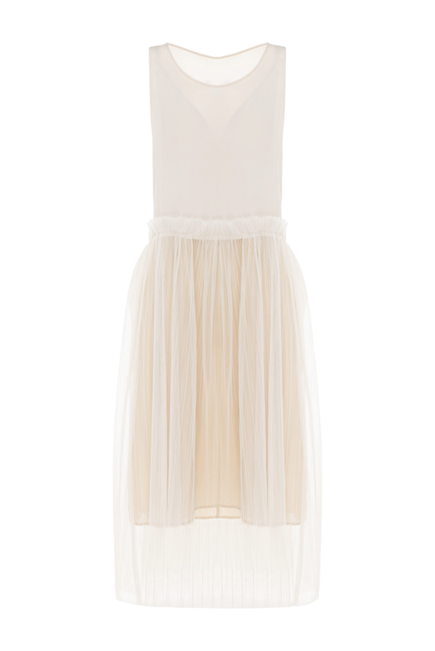 Brunello Cucinelli women's beige cashmere dress with a pleated skirt 147244 - photo 1