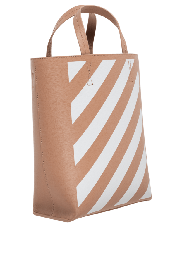 Off-White women's beige and white leather tote bag 147260 - photo 3