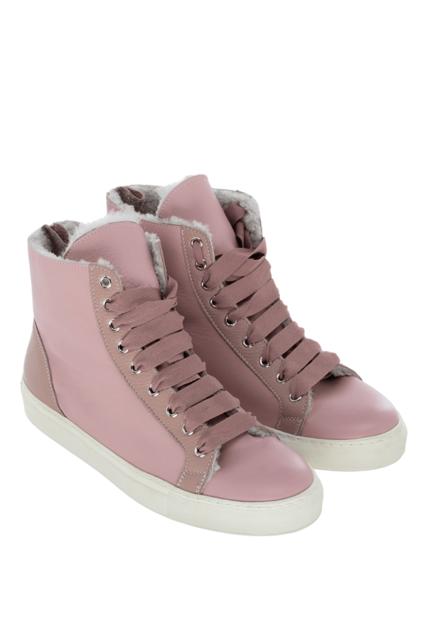 Lisa Conte women's sneakers with pink laces and fur in pink 147393 - photo 3