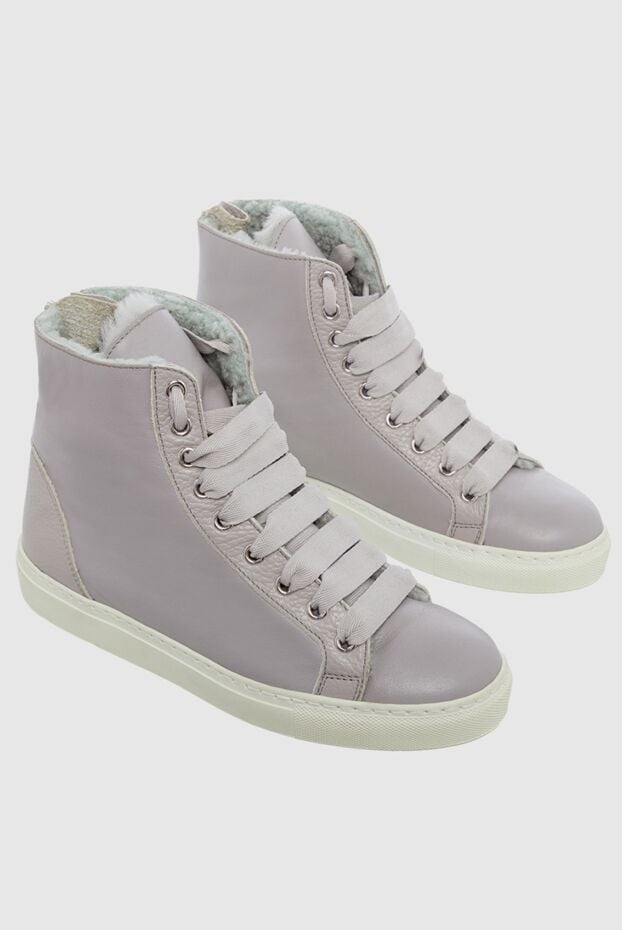 Lisa Conte women's sneakers with gray laces and fur 147395 - photo 3
