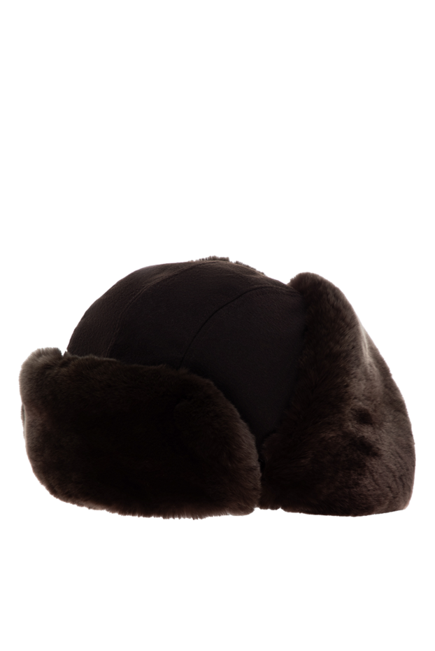 Tombolini brown wool trapper hat with fur for men 147439 - photo 3