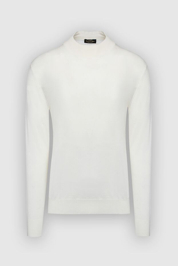 Cesare di Napoli man white wool and cashmere turtleneck jumper for men buy with prices and photos 147491 - photo 1