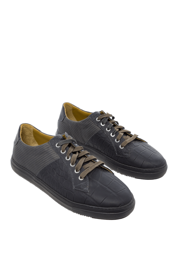 Tardini black carbon and alligator leather sneakers for men 147555 - photo 3