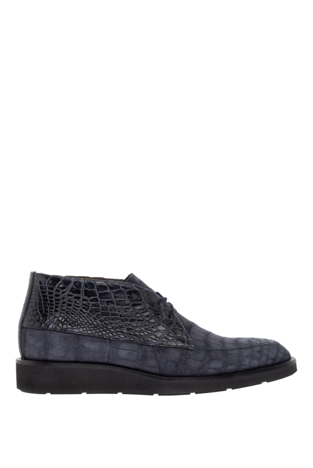 Tardini men's blue alligator leather desert boots in matte and glossy finish 147557 - photo 1