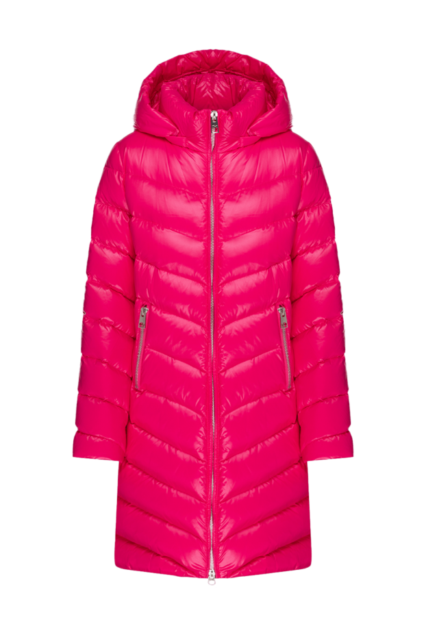 Violanti women's long down jacket, pink, quilted, with diagonal stitching 147634 - photo 1