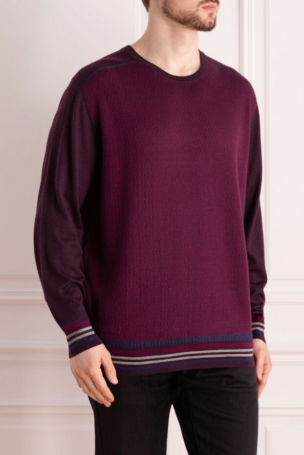 Stefano Ricci knitted cashmere silk jumper with contrast trim at the bottom 147683 - photo 3