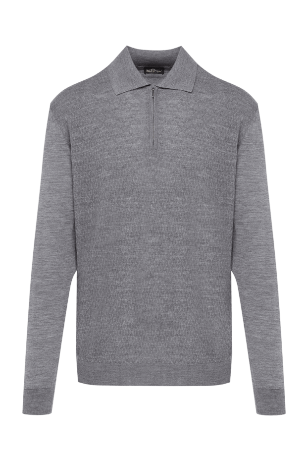 Cesare di Napoli man long sleeve polo in wool, silk and cashmere gray for men buy with prices and photos 147758 - photo 1