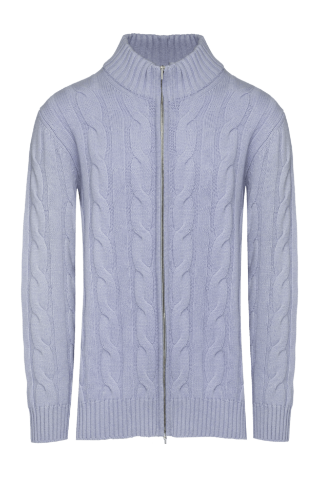 Cesare di Napoli man men's cardigan made of wool and cashmere blue buy with prices and photos 147772 - photo 1