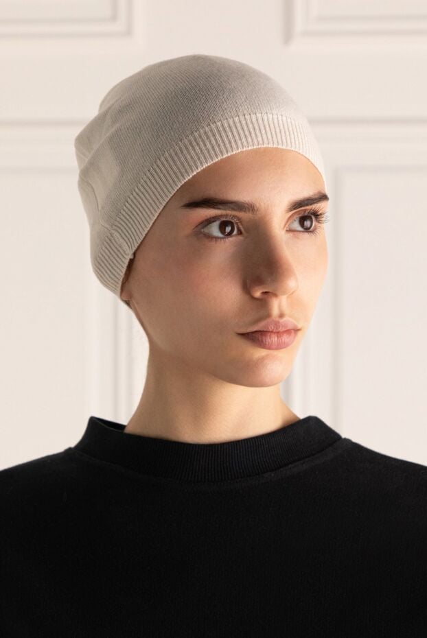 Cashmere & Silk Milano white cashmere beanie hat for women 147784 - photo 2