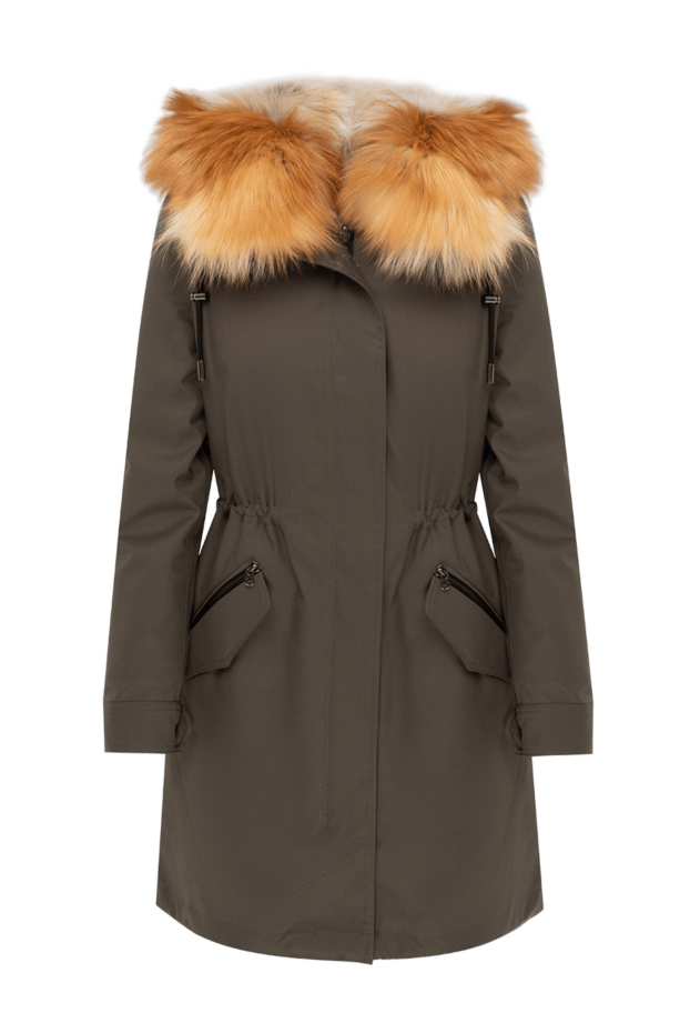 Intuition women's khaki parka jacket with a fluffy fur trim on the hood 147979 - photo 1