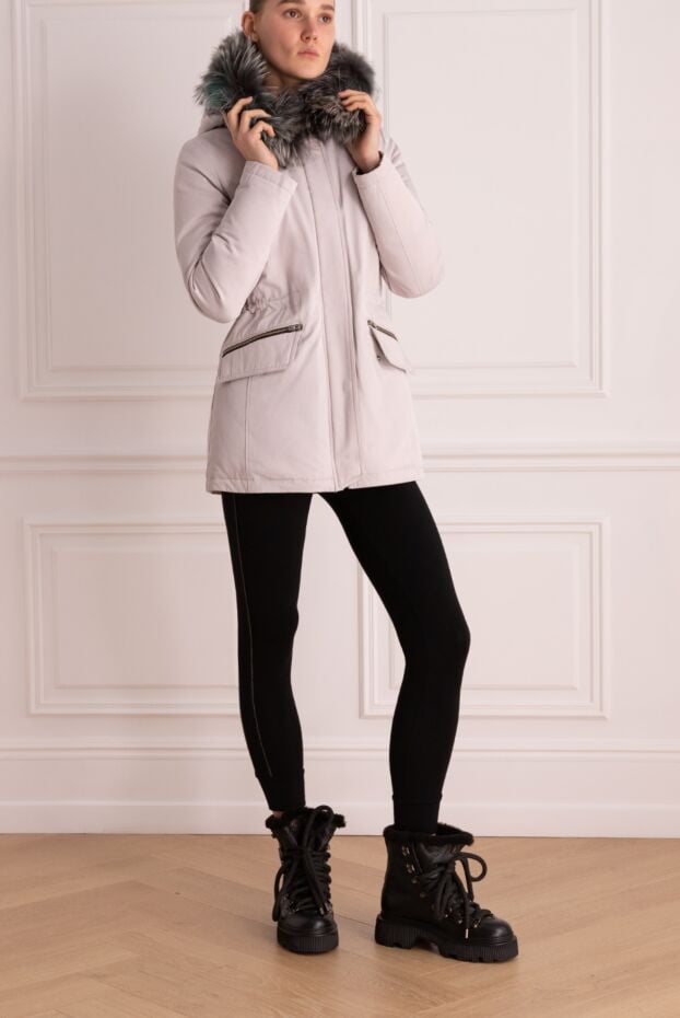 Intuition winter ivory jacket with natural down filling and fur trim 147980 - photo 2