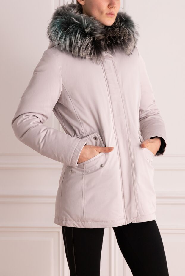 Intuition winter ivory jacket with natural down filling and fur trim 147980 - photo 3