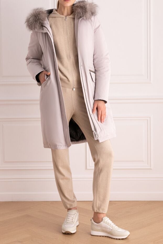 Intuition women's elongated parka with natural down and fluffy fur trim 147982 - photo 2