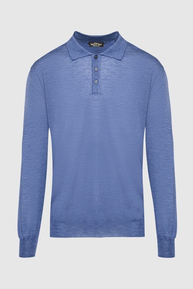 Cesare di Napoli man wool and cashmere long sleeve polo blue for men buy with prices and photos 148027 - photo 1