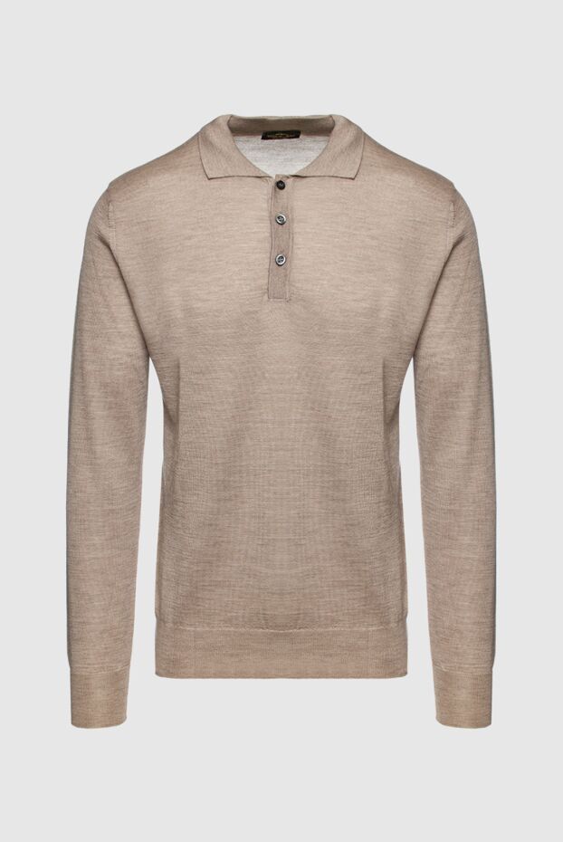 Cesare di Napoli man wool and cashmere long sleeve polo beige for men buy with prices and photos 148028 - photo 1