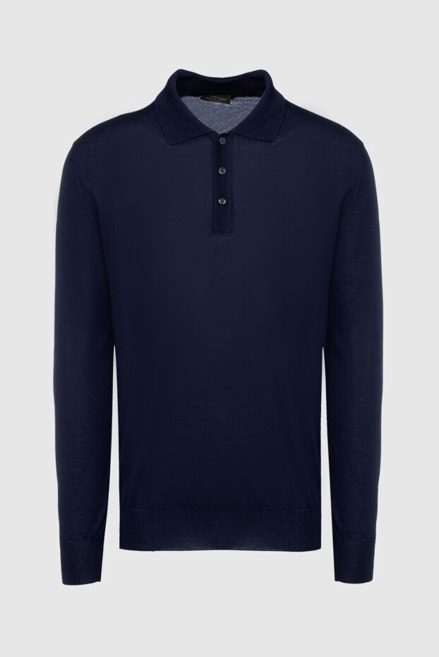 Cesare di Napoli man wool and cashmere long sleeve polo blue for men buy with prices and photos 148029 - photo 1