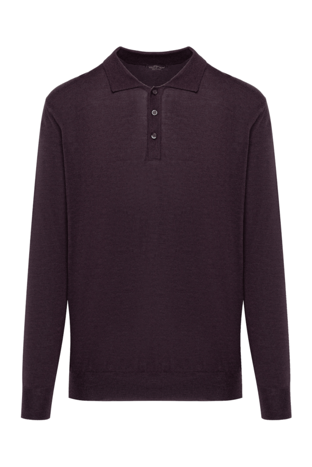 Cesare di Napoli man wool and cashmere long sleeve polo violet for men buy with prices and photos 148030 - photo 1