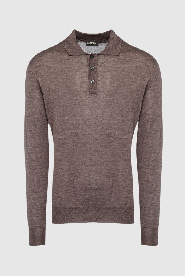 Cesare di Napoli man wool and cashmere long sleeve polo brown for men buy with prices and photos 148032 - photo 1