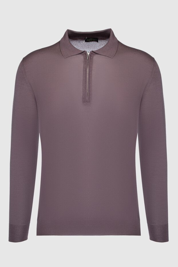 Cesare di Napoli man wool and cashmere long sleeve polo brown for men buy with prices and photos 148035 - photo 1