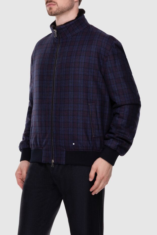 Tombolini blue wool, cashmere and silk jacket for men 148039 - photo 3