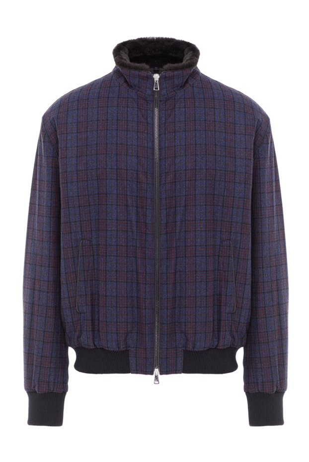 Tombolini men's blue wool and silk fur jacket 148040 - photo 1
