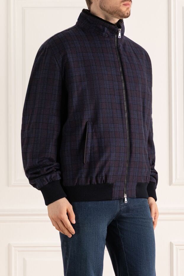 Tombolini men's blue wool and silk fur jacket 148040 - photo 3