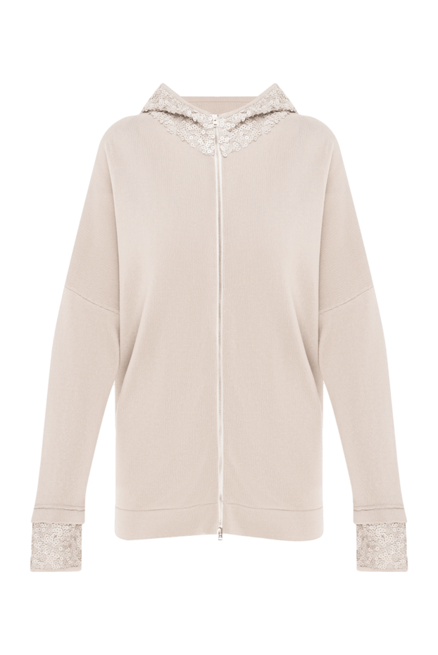 Panicale woman beige women's viscose and elastane hoodie buy with prices and photos 148067 - photo 1