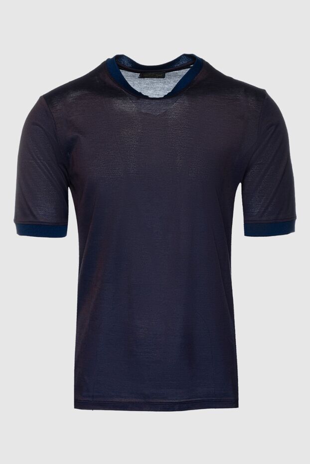 Cesare di Napoli мужские футболка из хлопка синяя мужская купить с ценами и фото 148218 - фото 1