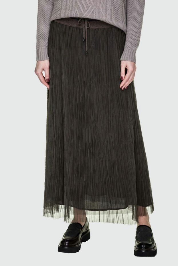 Tonet floor-length textured tulle skirt with drawstring and wide knit top 148242 - photo 3