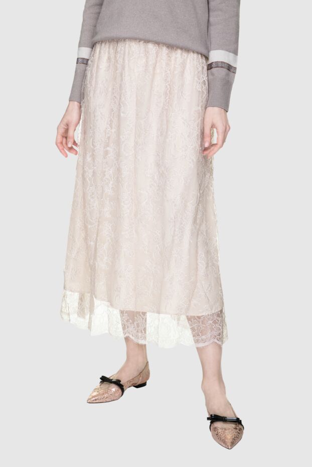 Tonet beige viscose and polyamide skirt for women 148244 - photo 3