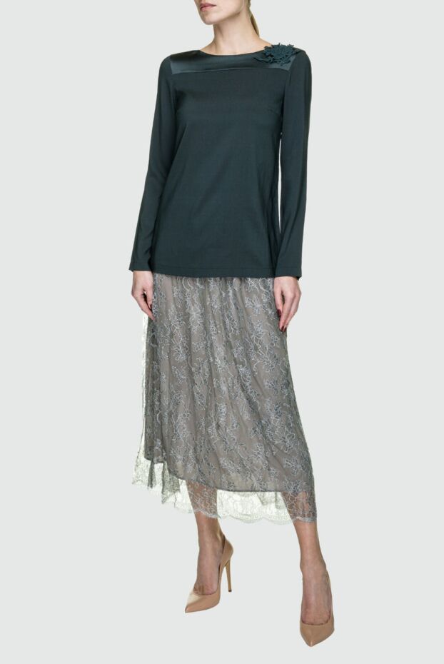Tonet green viscose and polyamide skirt for women 148245 - photo 2