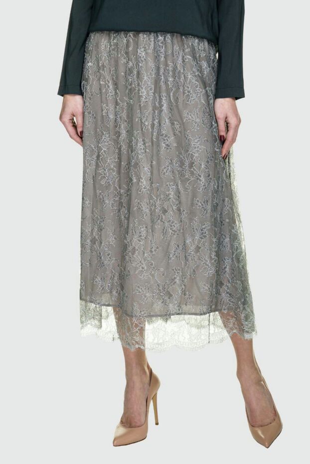 Tonet green viscose and polyamide skirt for women 148245 - photo 3