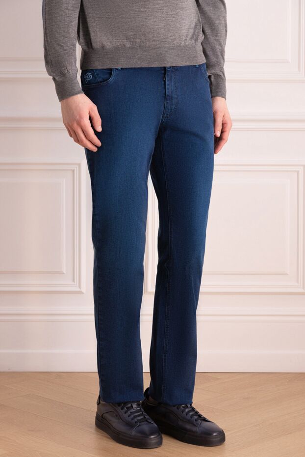 Zilli jeans in deep blue with contrasting blue stitching 148316 - photo 3