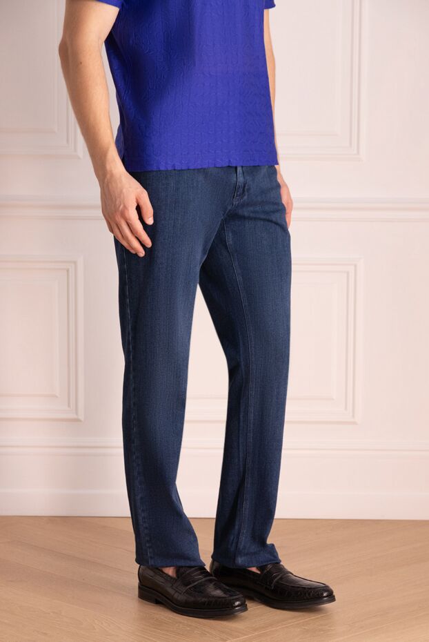 Zilli men's jeans in rich blue with branded trim 148328 - photo 3