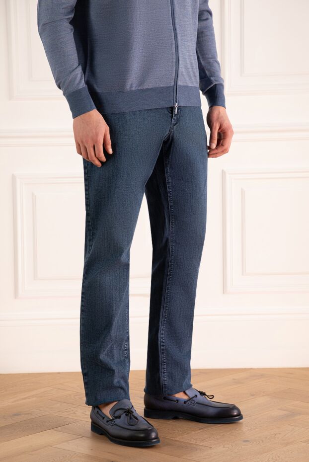 Zilli dark denim jeans with embroidery on the pocket 148349 - photo 3