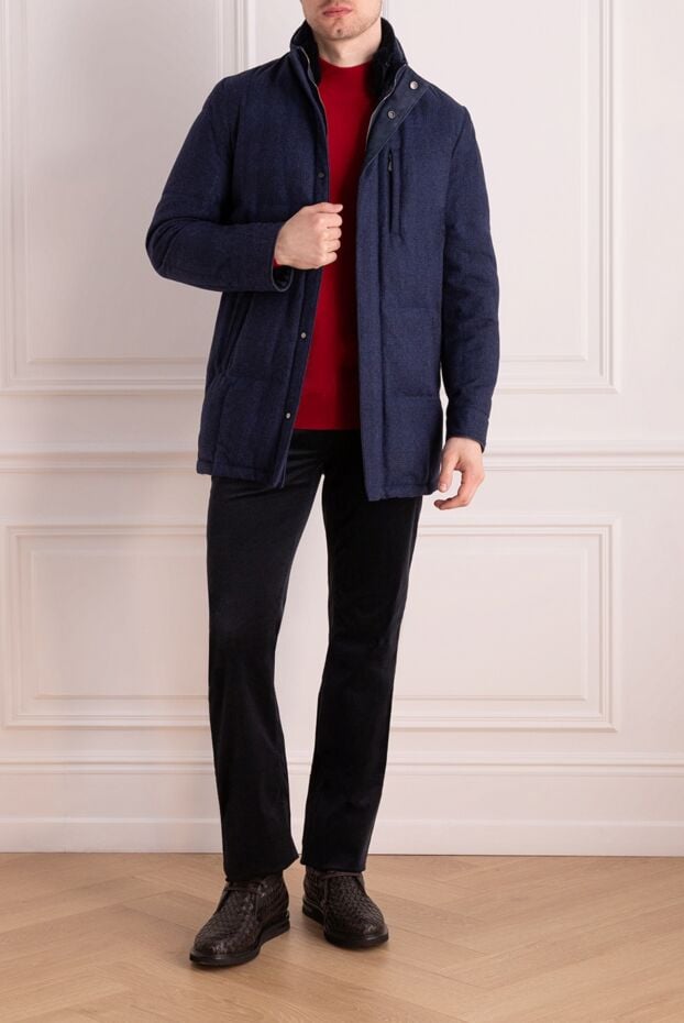 Enrico Mandelli warm down jacket made of smooth wool with a hidden fastener and a vertical pocket 148362 - photo 2