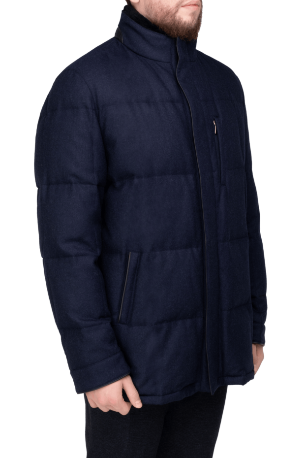 Enrico Mandelli men's down jacket made of wool and cashmere blue 148364 - photo 3