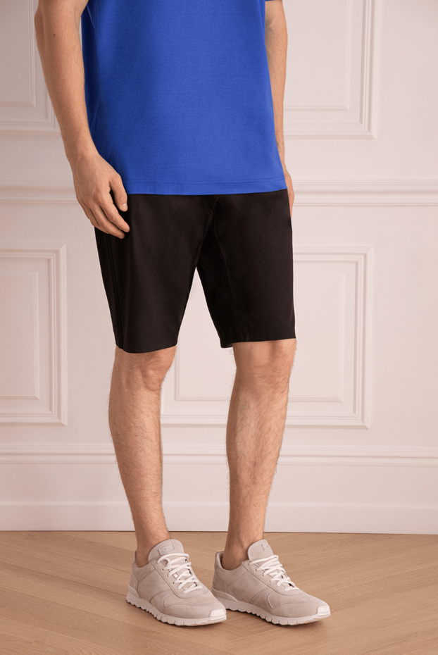 Zilli men's cotton shorts black with contrast stitching 148380 - photo 3