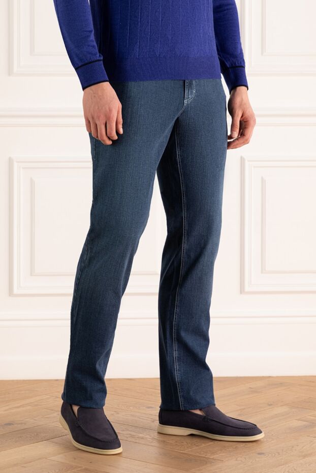 Zilli straight-leg cotton jeans with blue decorative seam 148382 - photo 3